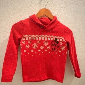 Disney Red Kids Hoodie with Snowflake and Character Design